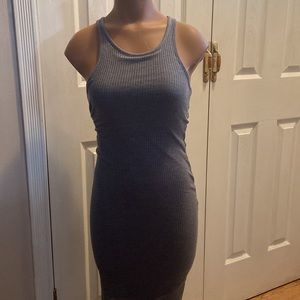 Gray Ribbed Racer back Maxi Dress